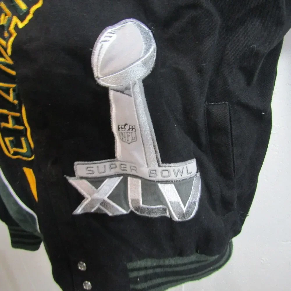 Green Bay Packers Super Bowl XLV Champions Varsity Jacket NFL Men's XL Coat